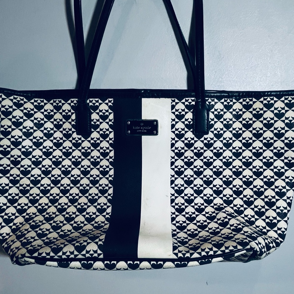 Kate Spade Black and White Geometric Tote